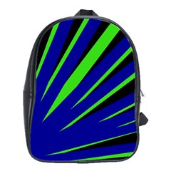 Rays Light Chevron Blue Green Black School Bags(large)  by Mariart