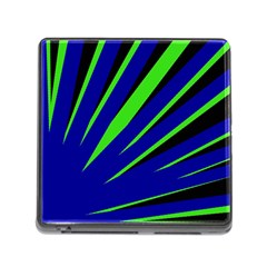 Rays Light Chevron Blue Green Black Memory Card Reader (square) by Mariart