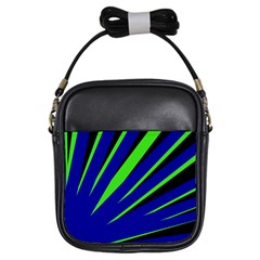 Rays Light Chevron Blue Green Black Girls Sling Bags