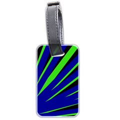 Rays Light Chevron Blue Green Black Luggage Tags (two Sides) by Mariart