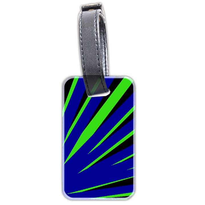 Rays Light Chevron Blue Green Black Luggage Tags (Two Sides)