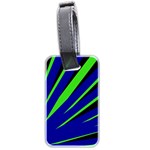 Rays Light Chevron Blue Green Black Luggage Tags (Two Sides) Back