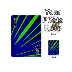 Rays Light Chevron Blue Green Black Playing Cards 54 (mini) 