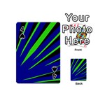 Rays Light Chevron Blue Green Black Playing Cards 54 (Mini)  Front - Spade4