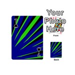 Rays Light Chevron Blue Green Black Playing Cards 54 (Mini)  Front - Spade7