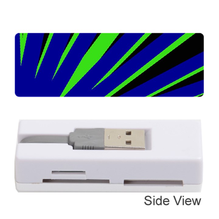 Rays Light Chevron Blue Green Black Memory Card Reader (Stick) 