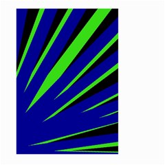 Rays Light Chevron Blue Green Black Large Garden Flag (two Sides) by Mariart