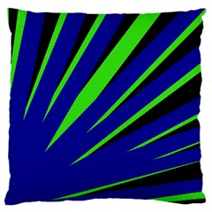 Rays Light Chevron Blue Green Black Large Cushion Case (one Side) by Mariart