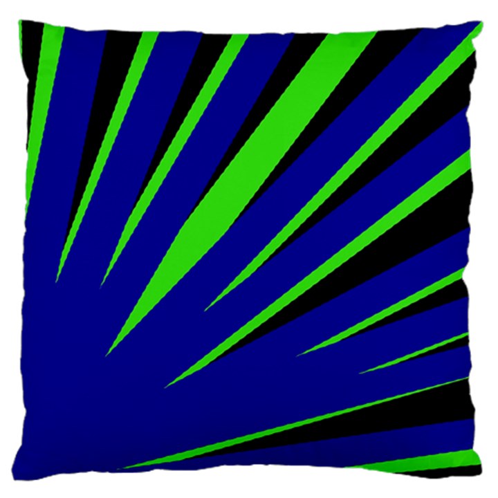 Rays Light Chevron Blue Green Black Large Cushion Case (One Side)