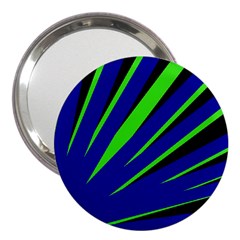 Rays Light Chevron Blue Green Black 3  Handbag Mirrors