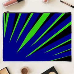 Rays Light Chevron Blue Green Black Cosmetic Bag (xxxl)  by Mariart