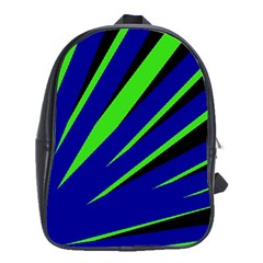 Rays Light Chevron Blue Green Black School Bags (xl) 