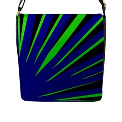 Rays Light Chevron Blue Green Black Flap Messenger Bag (l)  by Mariart