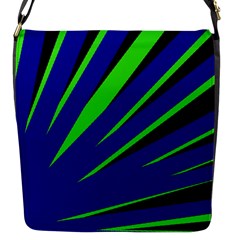 Rays Light Chevron Blue Green Black Flap Messenger Bag (s) by Mariart