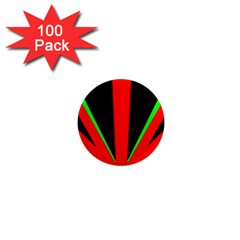 Rays Light Chevron Green Red Black 1  Mini Magnets (100 pack) 