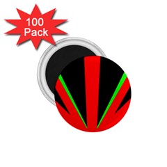 Rays Light Chevron Green Red Black 1.75  Magnets (100 pack) 