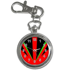 Rays Light Chevron Green Red Black Key Chain Watches by Mariart