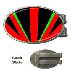 Rays Light Chevron Green Red Black Money Clips (Oval) 