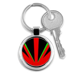 Rays Light Chevron Green Red Black Key Chains (Round) 