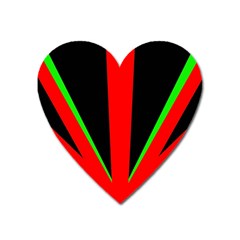 Rays Light Chevron Green Red Black Heart Magnet by Mariart