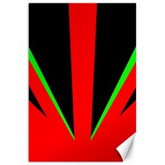 Rays Light Chevron Green Red Black Canvas 20  x 30  