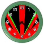 Rays Light Chevron Green Red Black Color Wall Clocks Front