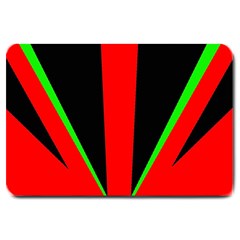 Rays Light Chevron Green Red Black Large Doormat 