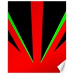 Rays Light Chevron Green Red Black Canvas 11  x 14   10.95 x13.48  Canvas - 1