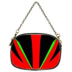 Rays Light Chevron Green Red Black Chain Purses (Two Sides) 