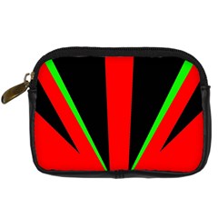 Rays Light Chevron Green Red Black Digital Camera Cases by Mariart