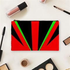 Rays Light Chevron Green Red Black Cosmetic Bag (medium)  by Mariart