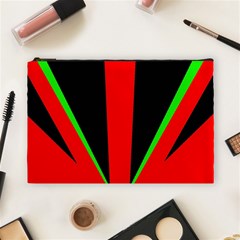 Rays Light Chevron Green Red Black Cosmetic Bag (large)  by Mariart