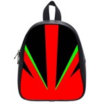 Rays Light Chevron Green Red Black School Bags (Small)  Front