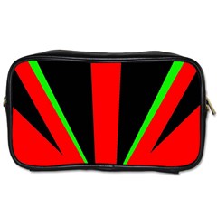 Rays Light Chevron Green Red Black Toiletries Bags 2-Side