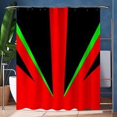 Rays Light Chevron Green Red Black Shower Curtain 60  X 72  (medium)  by Mariart