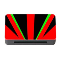 Rays Light Chevron Green Red Black Memory Card Reader With Cf by Mariart