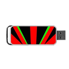 Rays Light Chevron Green Red Black Portable Usb Flash (two Sides) by Mariart