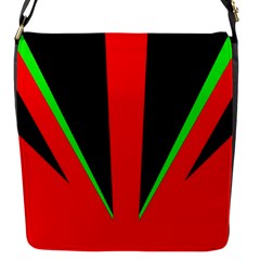 Rays Light Chevron Green Red Black Flap Messenger Bag (s) by Mariart