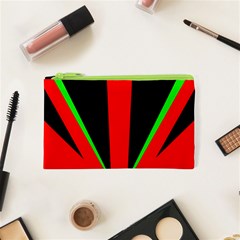 Rays Light Chevron Green Red Black Cosmetic Bag (xs) by Mariart