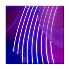 Rays Light Chevron Blue Purple Line Light Tile Coasters by Mariart