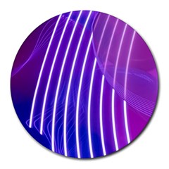 Rays Light Chevron Blue Purple Line Light Round Mousepads