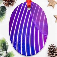 Rays Light Chevron Blue Purple Line Light Ornament (oval) by Mariart