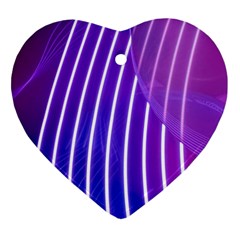 Rays Light Chevron Blue Purple Line Light Ornament (heart) by Mariart