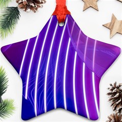 Rays Light Chevron Blue Purple Line Light Ornament (star) by Mariart