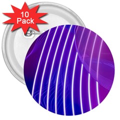 Rays Light Chevron Blue Purple Line Light 3  Buttons (10 Pack)  by Mariart