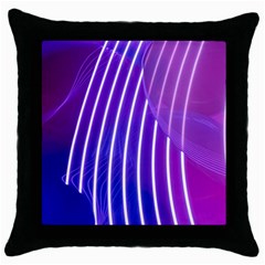 Rays Light Chevron Blue Purple Line Light Throw Pillow Case (black)