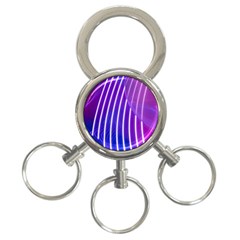 Rays Light Chevron Blue Purple Line Light 3-ring Key Chains by Mariart