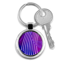 Rays Light Chevron Blue Purple Line Light Key Chains (round) 