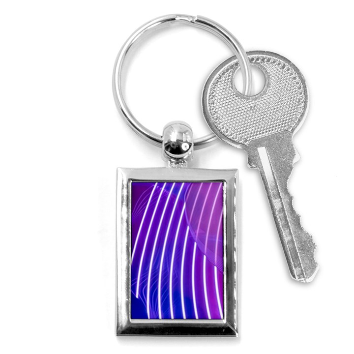 Rays Light Chevron Blue Purple Line Light Key Chains (Rectangle) 