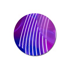 Rays Light Chevron Blue Purple Line Light Magnet 3  (round)